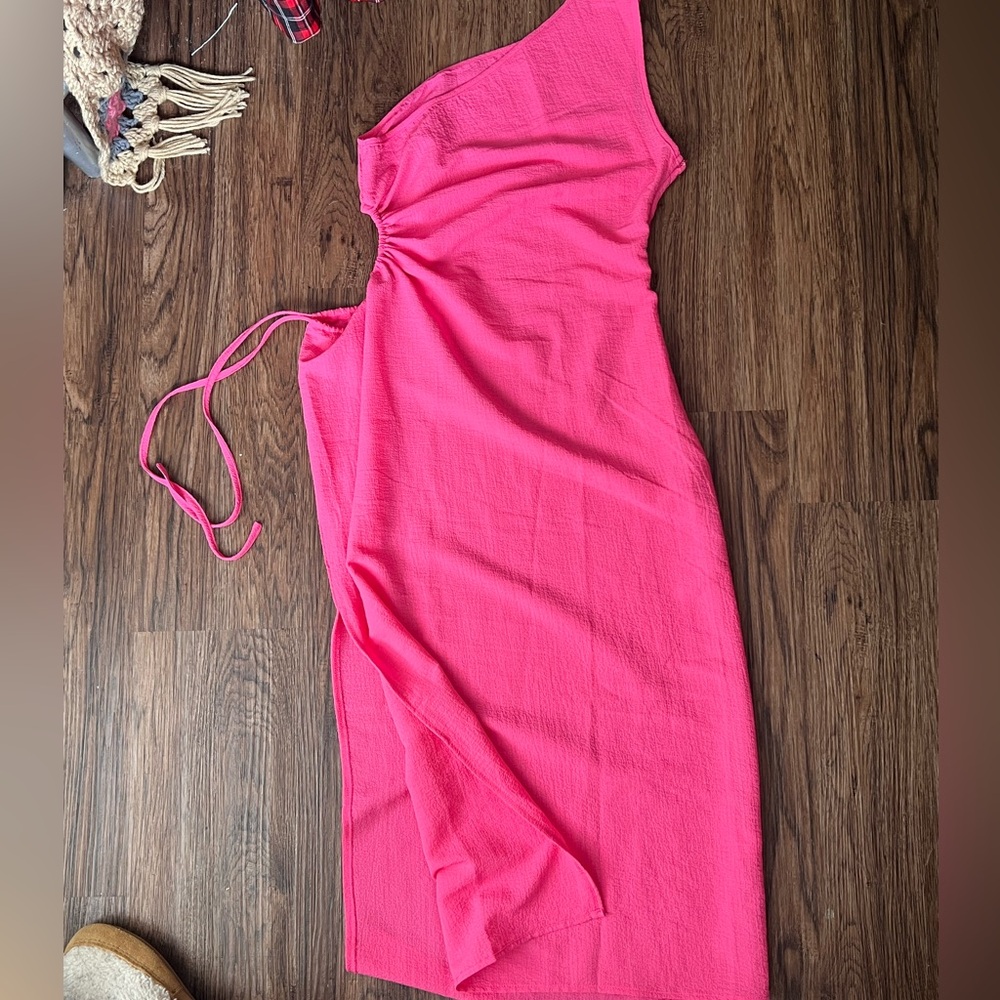 One shoulder midi dress. New small
